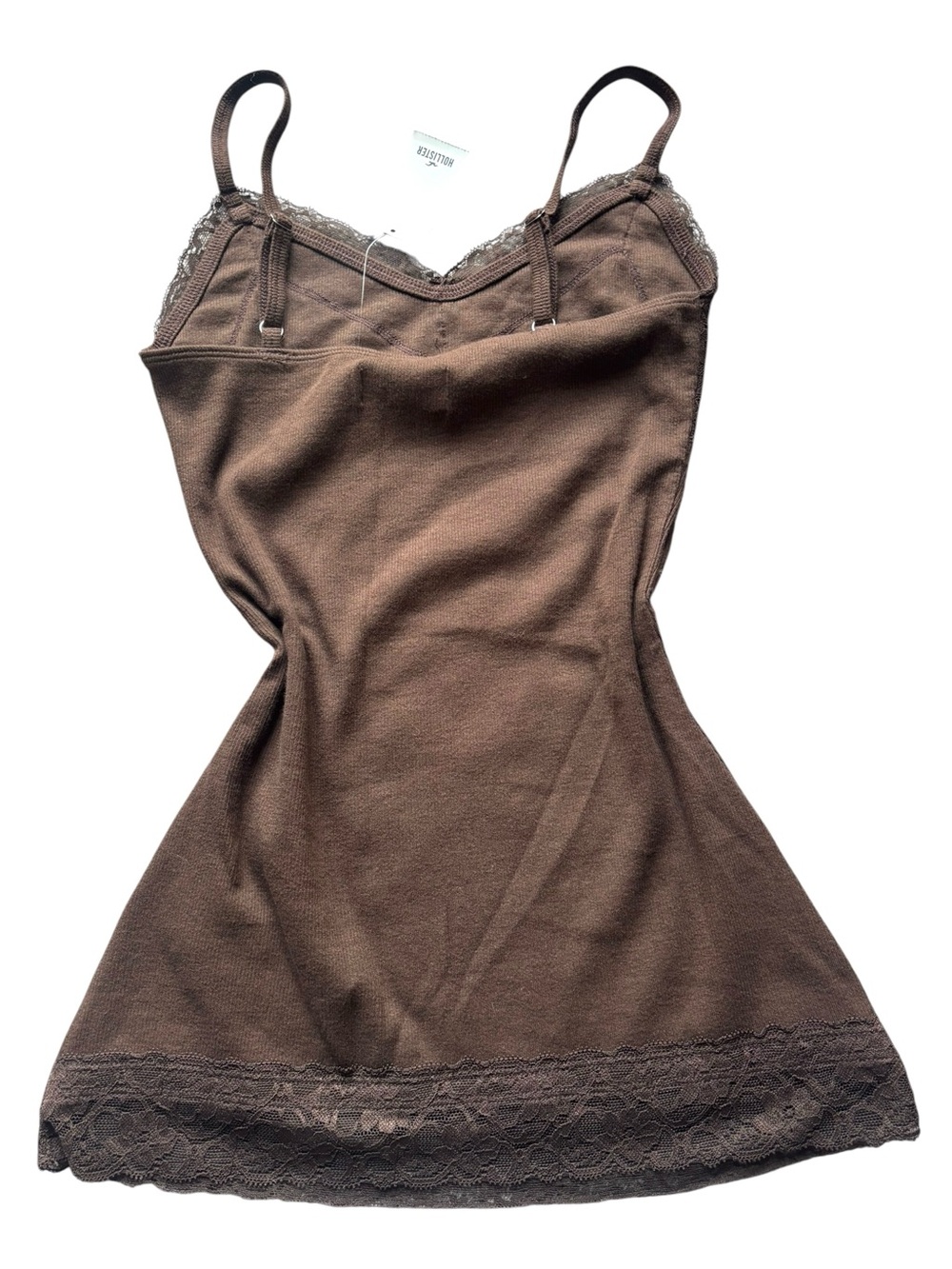 NWT Hollister Cami Bundle Lace-Trim Chocolate Brown Pink White Stripes Y2K S - Picture 5 of 8